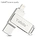USB Flash Drive 32GB External Storage Expansion Memory Stick,Yafeite Thumb Drive Lightning Connect iPhone Android Type C PC 4 in 1 (Silver) (flash drive 2 in 1)