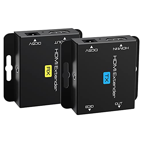 VEDINDUST HDMI Extender Over Cat5e 6 7 Ethernet Transmitter Receiver Support EDID Presets 1080p POC Only Need TX Power for Work 1080P 50m POC
