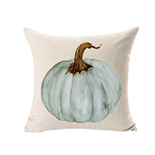 Winsummer Set of 4 Autumn Thanksgiving Pillow Covers Fall Pumpkin Harvest Decorative Pillowcases Halloween Pillow Case Cotton Linen Farmhouse Decor Throw Cushion Covers for Car Sofa Bed Couch