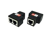(A-Pair) &nbsp;RJ45 Splitter Adapter,SinLoon Ethernet Cable Splitter Cat5, Cat5e, Cat6, Cat7,RJ45 Network Extension Connector Ethernet Cable Sharing Kit for Router TV Box Camera PC Lapop (Black)