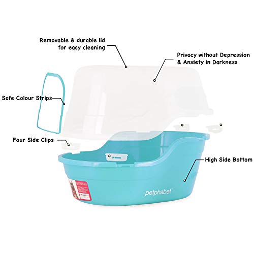 Petphabet Jumbo Hooded Cat Litter Box, Extra Large, Teal Pricepulse