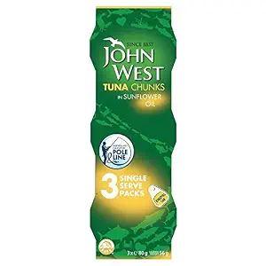 John West Tuna Chunks in Sunflower Oil (3x80g) - Pack of 6