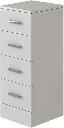 Veebath Linx Free Standing 4 Drawer Bathroom Cupboard High Gloss White Storage Furniture Cabinet Unit 300 X 330mm Amazon Co Uk Diy Tools