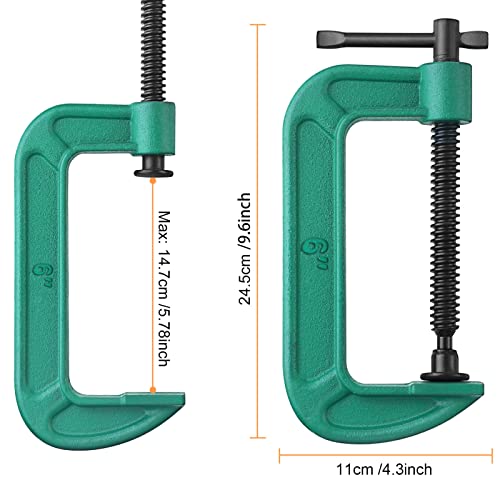 4 Pcs C Clamp Set 6 Inch Heavy Duty GClamps Automotive and Wood