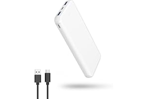 VANYUST Portable Charger, 10000mAh 5V/3A Power Bank, USB-C in&Out Fast Charging Battery Pack, External Powerbank Compatible with iPhone 16 15 14 13 12 Samsung S22 S21 Google iPad etc (White)