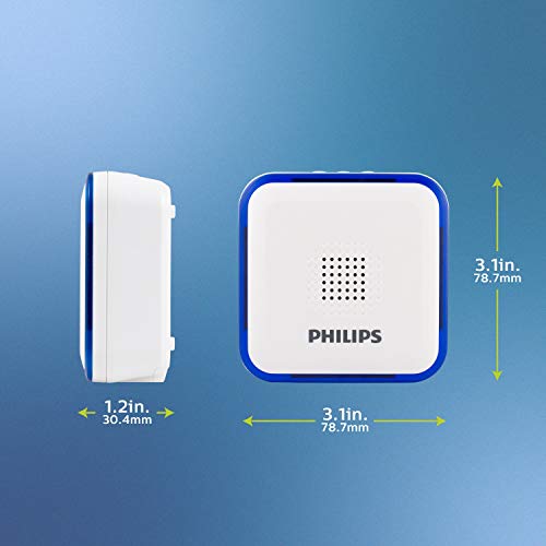 Philips Wireless Doorbell Kit, BatteryOperated Reciever, LED Alert