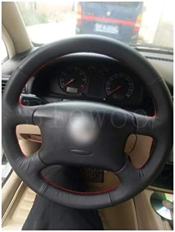 Fit for Golf 4 Mk4 Passat B5 1996-2005 Seat Leon 1998-2004 Polo DIY Hand-Stitched Leather Car Steering Wheel Cover