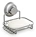 BINO SMARTSUCTION Satin Nickel Shower Caddy, Soap Dish