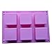 6 Cavity Square Handmade Soap Cake DIY Mold Silicone Mould for Homemade Craft
