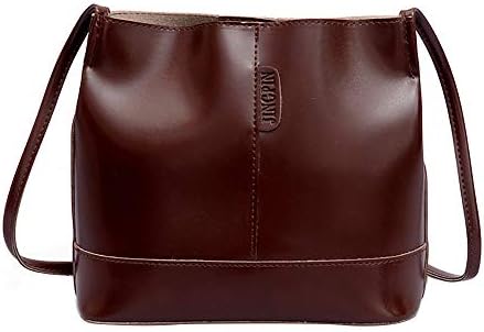 MaxFox Women PU Leather Shoulder Handbag,Large-capacity Storage Soft Bucket Drawstring Messenger Bag