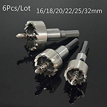 Generic 6pcs 16-32mm Steel Carbide Tipped Drill Bit Set Metal Hole Saw Alloy Cutter Wood Metal Drilling Top Quty