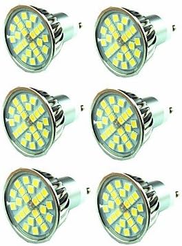 6pcs 4.5W 300lm GU10 LED Spotlight 24 LED Beads SMD 5050 Warm White 220-240V [Energy Class A++]