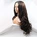 Lucyhairwig Lace Front Wig Natural Brown Synthetic Wigs Long Wavy Heat Resistant Fiber Hair Lace Wigs Half Hand Tied Wigs For Women