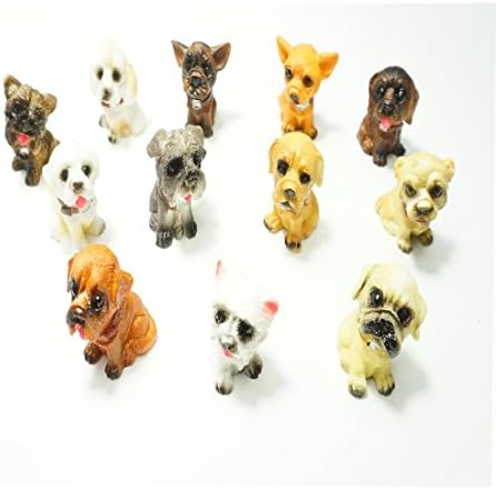 12 Pcs Miniature Puppy Collectible Set of Adorable dog Resin Craftwork Decorations Dollhouse Creative Home Crafts Toy Desk Decorations