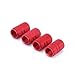 HDE Tire Valve Stem Caps Polished Aluminum Solid Color Caps For Car Truck SUV Motorcycle and other Autos Set of Four (Red)