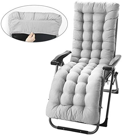 ZhongYeYuanDianZiKeJi Sun Lounger Cushion Pads Replacement with Non-Slip Top Cover Garden Patio Thick Chair Recliner Relaxer Pad Gray