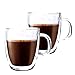 Bodum Bistro 5-Ounce Double Wall Glass, Espresso Coffee Cups Mugs - Clear (Set of 4 Glasses)