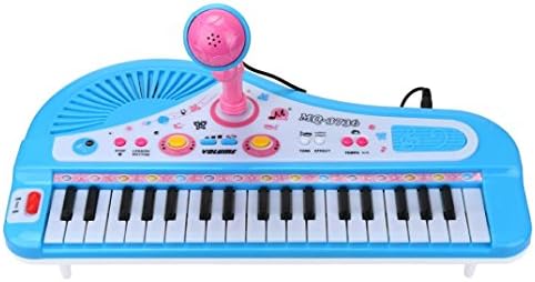 Electric Piano, Sumilulu 37 Keys Digital Music Electronic Keyboard Key Board Gift Electric Piano Gift (Blue)
