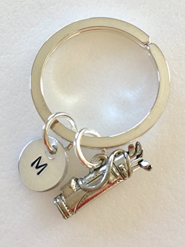 Golfer's Key Ring, Golf Bag Key Ring, Gift For Golfer, Golf Lover Gift, Men's Golf Gift, Personalized Golf Gift, Custom Initial, Father's Day. - Thumbnail 3