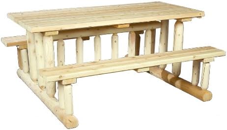 Cedarlooks 020021E Log Park Style Picnic Table
