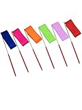 eBoot Dance Streamers Ribbon Wands Gymnastic Rhythmic Ribbon Dance Ribbon with Stick Twirling Rod, 2 m, 6 Pieces