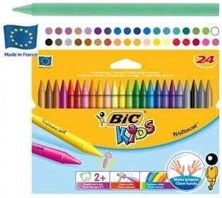 Pastel de cera plastidecor Bic Kids 24 unidades: Amazon.es: Oficina y papelería