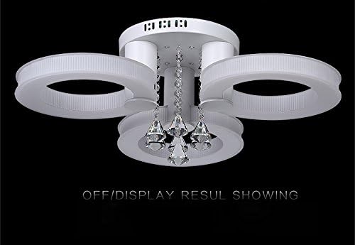 Modern LED Crystal Pendant Light Crystal Chandelier 2 Ring Design LED Pandant Lamp Hanging Light Indoor Lighting Fixtures Living Dining Room lighting with Underwriter Laboratories Inc (Pure white 72w)