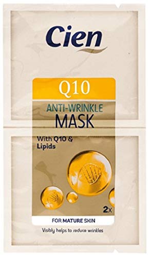 Pack of 10 x (2 x 8 ml) Q10 Anti-Wrinkle Mask - with grape seed oil and hyaluronic acid