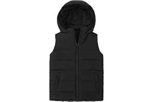 SUNDAY ROSE Boys Girls Hooded Puffer Vest Lightweight Sleeveless Quilted Waistcoat Outerwear