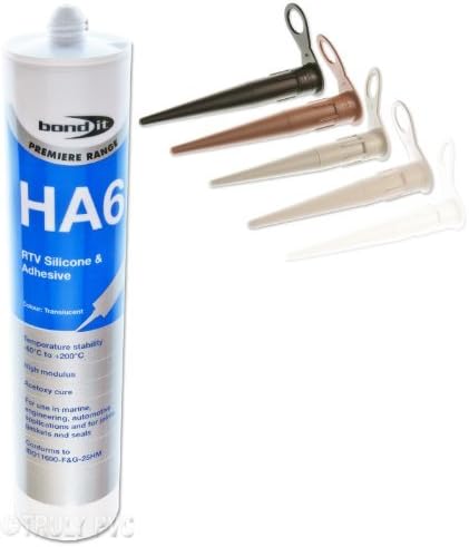 1 x Bond It Transparent HA6 Silicone Sealant High Modulas safe for RTV fresh or marine salt water aquarium fish tanks - EU3 Cartridge (approx. 310ml) by Bond-It