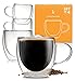 Coffee or Tea Glasses Set of 4-8oz Double Wall Thermal Insulated Cups with Handle primary