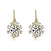 Gem Stone King White Cubic Zirconia CZ Flower Gold Plated Brass Earrings