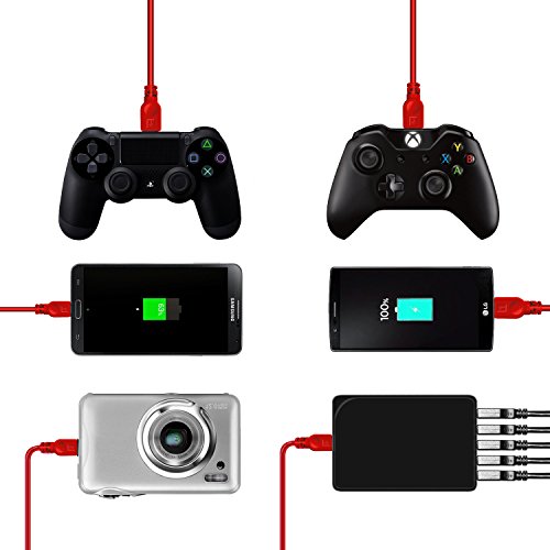 2 Pack 10ft PS4 Controller Charging Cable Sync Cord, Play and Charger Micro USB Cable for Playstation 4/ DualShock 4/ PS4 Slim/ PS4 Pro/Xbox One/Xbox One S/Xbox One Elite/Xbox One X Controllers