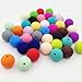 150pc 15mm Silicone Teething Beads Round Loose Organic Nusring Baby Chew Colorful Diy Balls Accessories