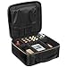SONGMICS 10.1 Inch Makeup Cosmetic Case Organize Travel Train Case Cosmetic Bag Organizer with Adjustable Dividers Toiletry Jewelry Digital accessorie Case Black UMUC23BK