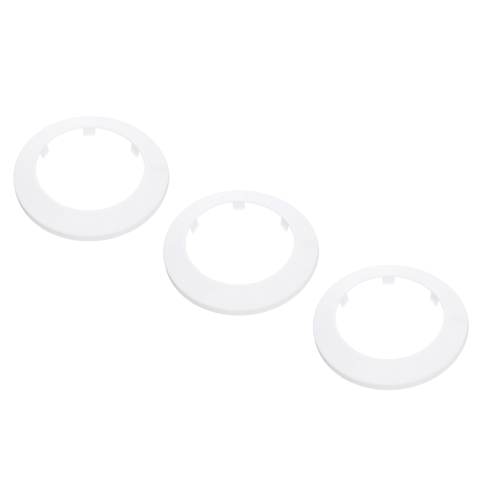 PATIKIL Water Pipe Cover Decoration Fit 2.95"/75mm, 3Pcs Flange Water Pipe PP Plastic Escutcheon Plate Collar Drain Line Cover Radiator for Wall Pipe Tube Decor, White