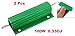 uxcell 2 Pcs Green 100 Watt 0.33 Ohm 5% Aluminum Shell Wire Wound Resistors