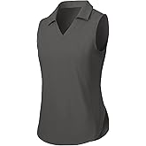 TBMPOY Women's Golf Sleeveless Polo Collared Tennis Tank Tops Shirts UPF 50+ Sun Protection Quick Dry Athletic