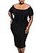 Lalagen43;Hot43; Women's Off Shoulder Tassel Plus Size Bodycon Dress