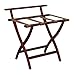 Wooden Mallet WallSaver Luggage Rack, Mahogany, Tan Straps