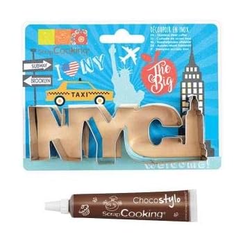 Stainless steel cookie cutter New York + Edible chocolate pen