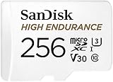 SanDisk 256GB High Endurance Video microSDXC Card with Adapter for Dash Cam and Home Monitoring systems - C10, U3, V30, 4K UHD, Micro SD Card - SDSQQNR-256G-GN6IA