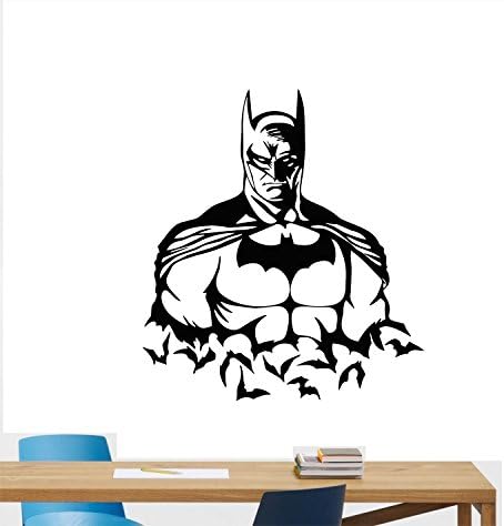 Batman Wall Decals Superheroes Vinyl Sticker Comics Movie Dark Knight Arkham Logo Home Nursery Room Interior Art Decoration Kids Girl Boy Room Mural Waterproof Vinyl Sticker(23"W x 26"T)