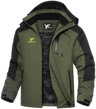 Mr.Stream Men's Winter Hooded Jacket Windproof Sherpa Lined Fleece