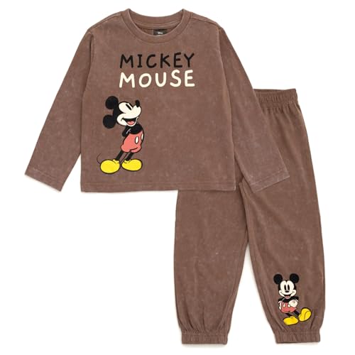 Disney Mickey Mouse T-Shirt and Jogger and Pants Outfit Set Toddler to Big Kid Sizes (2T - 10-12)