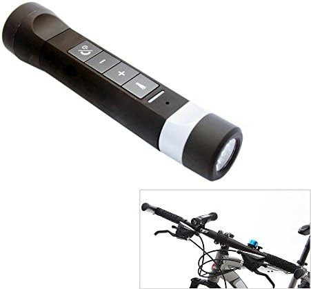 Bike Bluetooth Speaker, JVR Multifunction LED Flashlight with Call Answering Microphone, 2100mAh Power Bank for Bicycle Car Music Play Hands Free Talking, Bicycle Mount &amp; Car Holder Included, Black