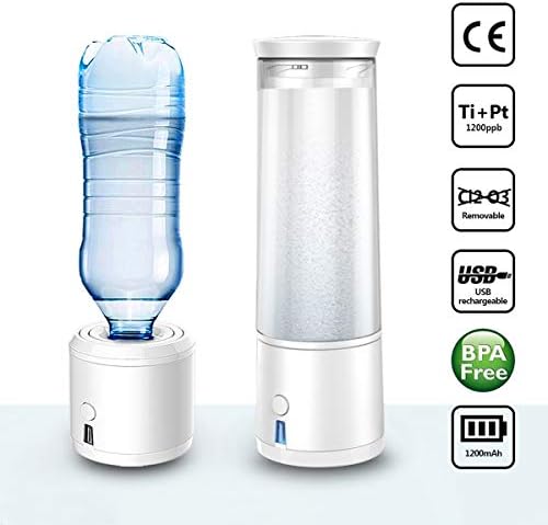 Dual-Use Water Bottle SPE/PEM Membrane H2 Rich Hydrogen Water Electrolysis Ionizer Generator USB Rechargeable Removal O3 CL2 [Energy Class A]