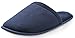Pembrook Men's Slippers with Memory Foam - Navy - L/XL (10-12) - Fuzzy Polar Fleece with non skid sole - Great Plush Slip On House Slippers for adults, men, boys