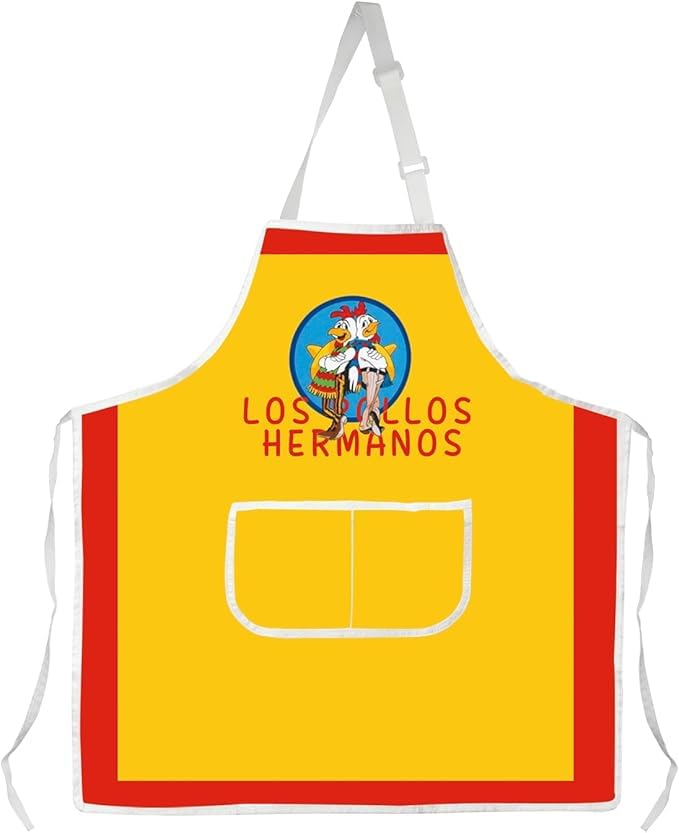 AKTAP Breaking B Merch Gifts Los Pollos Apron With Pockets, Waterproof Polyester, Unisex Adults, AP, Heisenberg Apron