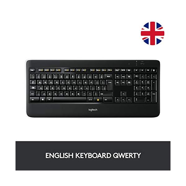 Logitech-K800-Illuminated-Wireless-Keyboard-Black-M330-Silent-Plus-Wireless-Mouse-24-GHz-with-USB-Nano-Receiver-1000-DPI-Optical-Tracking-3-Buttons-Black Logitech K800 Illuminated Wireless Keyboard, AZERTY French Layout